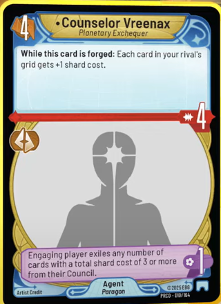 Counselor Vreenax, Planetary Exchequer