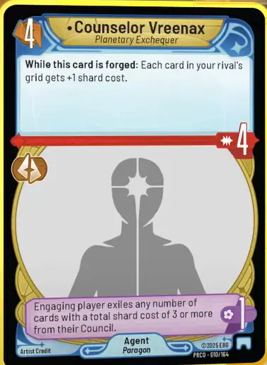 Counselor Vreenax, Planetary Exchequer