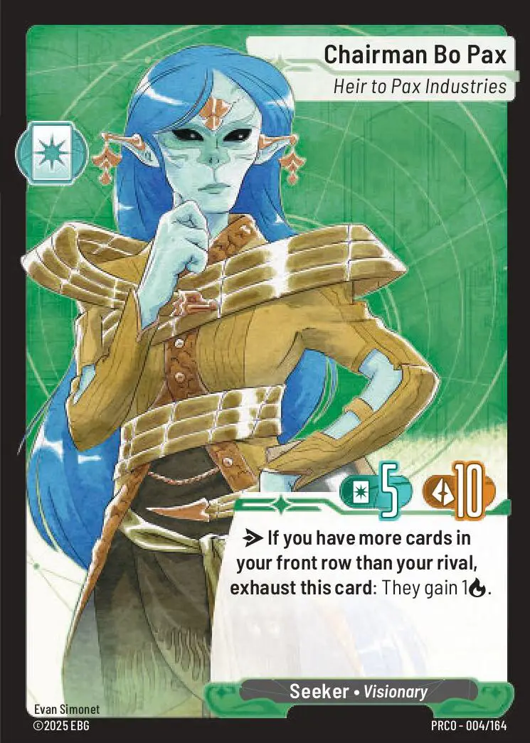 Chairman Bo Pax, Heir to Pax Industries