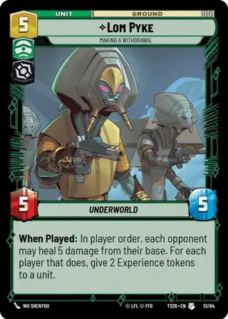 Lom Pyke, Making A Withdrawal