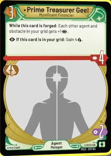 Prime Treasurer Geel, Munificent Financier